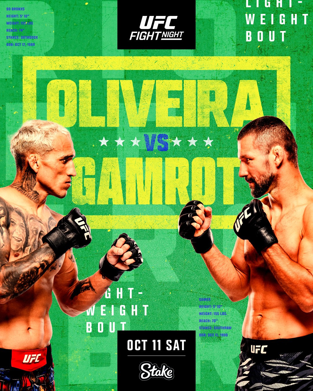 Affiche UFC Fight Night: Oliveira vs. Gamrot